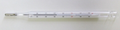 YO式麹用無留点温度計　酒精用温度計　平型二重管温度計